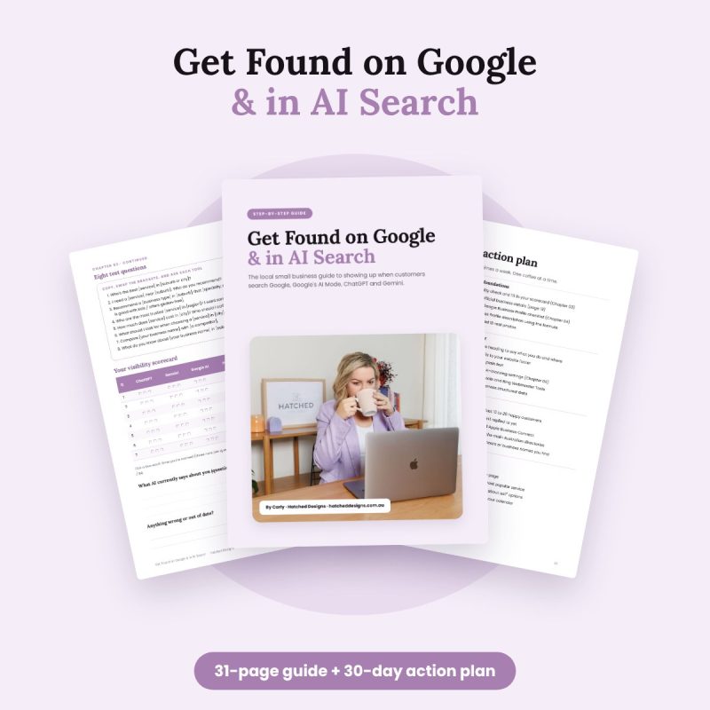 Get Found on Google and in AI Search guide by Hatched Designs