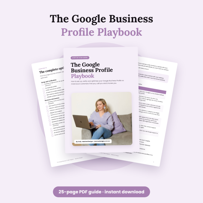 The Google Business Profile Playbook PDF guide by Hatched Designs